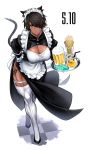  cleavage garter hiro_(yuto_noirm08) maid skirt_lift stockings tail tattoo thighhighs 