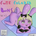  1:1 big_breasts big_butt blush breasts butt clothed clothing eyeshadow female feral fur lagomorph leporid lipstick looking_away lying makeup mammal on_front outside partially_clothed pink_body pink_fur rabbit raised_tail ribbons solo thick_thighs tsoup 