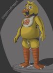  absurd_res animatronic anthro avian beak bib bird bodily_fluids chica_(fnaf) colored cum damaged digital_media_(artwork) dripping female five_nights_at_freddy's genital_fluids graveyard_shift_at_freddy's hi_res let's_play looking_away machine male messy open_mouth orange_beak purple_eyes robot scottgames scratches shaded solo spotlight squirrel870916 stage standing wet yellow_body 