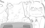  absurd_res amagi_brilliant_park anthro boubaniq bovid caprine ceratopsian ceratopsid chasmosaurine dinosaur domestic_cat felid feline felis female female/female hi_res macaron_(amagi_brilliant_park) male male/female male/male mammal marginocephalian mascot monochrome ornithischian prehistoric_species reptile scalie sheep solo tirami triceratops triken 