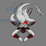  absurd_res anthro big_butt blush butt butt_slap fan_character hi_res machine male male/male protogen slap solo toby_mongobery 