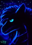  acrylic_painting_(artwork) alternative cera_(character) dragon female feral glowing glowing_eyes headshot_portrait mountain night painting_(artwork) portrait safe scales scalie solo star sunny_way traditional_drawing_(artwork) traditional_media_(artwork) western_dragon 
