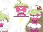  2026 aliasing ambiguous_gender angry anthro bounsweet digital_media_(artwork) female feral generation_7_pokemon genitals group nintendo plump_labia podium pokemon pokemon_(species) slem steenee trio tsareena vulva 