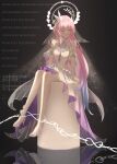  1girl absurdres amphoreus_(honkai:_star_rail) bare_shoulders black_background chain chinese_commentary closed_eyes closed_mouth commentary_request cyrene_(honkai:_star_rail) detached_sleeves dress full_body hair_ornament halo halo_behind_head high_heels highres honkai:_star_rail honkai_(series) leaf_hair_ornament long_hair multicolored_dress reflection see-through_clothes see-through_veil sitting solo veil white_dress white_halo white_sleeves yicih19700 