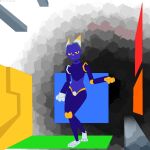  abstract_background ambiguous_gender anthro blue_body dipstick_ears e621 ear_markings esix featureless_crotch geometric_background humanoid joints machine markings mascot multicolored_ears pawpads paws purple_body purple_eyes robot robot_anthro simple_background solo teeth vrilldozer white_nose white_paw white_pawpads yellow_eyes yellow_pawpads yellow_paws 
