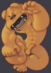  abs absurd_res action_pose brown_navel brown_nipples brown_nose brown_tongue caricature cougar erection fangs felid feline foreskin genitals hi_res long_fangs male mammal mascot nipples nittany_lion pecs penis pennsylvania_state_university pose raised_arm raised_foot ravuer road roaring simple_background small_eyes small_penis smile solo teeth thin_penis tongue yellow_body 