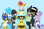  2026 absurd_res accessory animal_crossing ankha_(animal_crossing) anthro armor beanie bedroom_eyes big_breasts black_clothing black_eyes black_hair black_nose blaze_the_cat blue_background blue_body blue_clothing blue_fur blue_hair blush boob_hat boots bottomwear breasts brown_body brown_fur brown_hair burgundy_eyes calico_cat cartoon_network cel_shading cleavage clothed clothing coat collared_shirt crooked_smile crossed_arms crossover domestic_cat dress dress_shirt egyptian egyptian_clothing embarrassed epic_games eye_mask fangs felid feline felis female female/female flustered footwear fortnite fur gameoverse gauntlets generation_9_pokemon gigafera glitch_productions gloves gorget greaves green_body green_eyes green_fur group hair hair_accessory hairband hand_on_hip hands_on_hips handwear hat headgear headwear hi_res hoodie jacket jewelry kit_bodega kitty_katswell lab_coat larger_female leaning_down leggings legwear long_hair long_sleeves looking_at_another mammal markings medium_breasts meow_skulls meowscarada mohawk monique_pussycat multicolored_body multicolored_fur narrowed_eyes necklace nickelodeon nicole_watterson nintendo noseless orange_eyes pants pink_eyes pink_hair pink_nose pleated_skirt pokemon pokemon_(species) ponytail portrait purple_body purple_clothing purple_fur seductive sega shaded shirt shoes short_hair simple_background size_difference skirt sleeveless_clothing small_breasts smaller_female smile sonic_the_hedgehog_(series) standing striped_markings striped_tail stripes super_fuck_friends t.u.f.f._puppy tail tail_markings tailcoat teeth the_amazing_world_of_gumball three-quarter_portrait tights topwear two_tone_body two_tone_fur vambrace white_body white_clothing white_fur wide_eyed yellow_body yellow_clothing yellow_eyes yellow_fur 