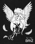  2025 3_toes 4_toes 5_fingers animal_humanoid anisodactyl arm_out avian avian_humanoid bent_legs big_eyes big_feet big_hair biped black_sclera briz_zer0 chest_crystal claws clothed clothing count day_count digital_drawing_(artwork) digital_media_(artwork) digitigrade disney dress eda_clawthorne elderly english_text european_mythology feathered_wings feathers feet female fingers flying full-length_portrait fur gesture greek_mythology grey_background hair hand_gesture harpy harpy_humanoid hi_res humanoid humanoid_pointy_ears hybrid line_art lips long_hair looking_aside loose_feather monochrome mythological_avian mythological_creature mythology outline owl_beast_(the_owl_house) pointy_ears portrait pose raised_leg scales signature simple_background solo spread_wings straight_hair text textured_background the_owl_house toes torn_clothing white_outline wings witch_(the_owl_house) wrinkles 