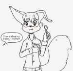  anthro female flat_chested lstvz mammal monochrome rodent sciurid simple_background solo tama-tama 