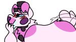  ahegao alpha_channel animatronic anthro blush bodily_fluids bow_tie chaotic-ratt clothing drooling five_nights_at_freddy&#039;s funtime_freddy_(fnafsl) fur hat headgear headwear looking_pleasured machine male mammal pink_body pink_fur robot saliva sister_location solo tailwag top_hat ursid video_games white_body white_fur 