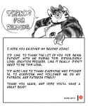 2017 5:6 areola big_breasts breasts cheshire_cat_(species) comic dialogue domestic_cat english_text eyewear fat_face felid feline felis fur glasses hi_res horn izzy_(izzyfatcat) izzyfatcat mammal nipple_piercing nipple_ring nipples nonbinary_(lore) nude_anthro patreon patreon_logo piercing ring_piercing smile solo speech_bubble striped_body striped_fur stripes text thank_you wearing_glasses