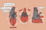 3:2 ambiguous_gender animal_genitalia anthro balls big_balls big_penis clenching_balls cock_vore coldteakettle demon digestion duo english_text gameplay_mechanics genitals gui health_bar hi_res horn huge_balls huge_penis hybrid hyper hyper_balls hyper_genitalia hyper_penis instant_digestion lagomorph leporid male male/ambiguous mammal musk nude penile penis rabbit sheath text vore