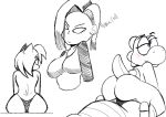  amy_rose android_18 anthro bowser butt cowgirl_position female female/female genitals group human humanoid mammal mario_bros nativefall nintendo on_bottom on_top penetration penis sex sonic_the_hedgehog_(series) thick_thighs video_games yoshi 