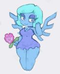 absurd_res allay alternate_form blue_body blue_eyes blue_hair breasts cleavage clothed clothing fairy female hair hi_res humanoid humanoidized looking_at_viewer microsoft minecraft mojang shortstack silvershield88 solo standing thick_thighs xbox_game_studios