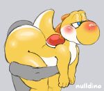 ambiguous_gender ambiguous_human anal anthro big_butt blue_eyes blush blush_lines body_worship butt butt_grab butt_sniffing butt_worship dinosaur duo face_in_ass faceless_character grey_background hand_on_butt hug huge_butt hugging_another hugging_butt human human_on_anthro interspecies looking_forward looking_pleasured male mammal mario_bros nintendo nulldino oral prehistoric_species reptile rimming scalie sex simple_background smile sniffing tail thick_thighs two_toned_body yellow_body yoshi
