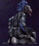 3d_(artwork) alien anon anthro archiro_(artist) arm_feathers avian beak big_butt body_worship bodysuit butt butt_sniffing butt_worship clothed clothed_facesitting clothing crouching digital_media_(artwork) face_in_ass facesitting feathers forced halo_(series) head_crest head_feathers hi_res human humanoid kig-yar male male/male mammal microsoft musk musky_anus musky_butt nose_to_anus open_beak open_mouth scalie sitting sitting_on_another skinsuit skirmisher smelly_butt smothering sniffing t'vaoan teeth tight_clothing tongue xbox_game_studios