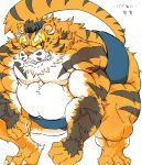  2016 anthro felid gunso0127 gunso_p hi_res kemono male mammal obese obese_anthro obese_male overweight overweight_anthro overweight_male pantherine raiden_tameemon sengoku_puzzle simple_background solo sumo tiger video_games white_background 