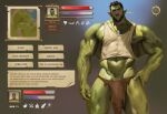 2026 abs areola areola_slip balls barazoku barely_visible_balls barely_visible_genitalia beard biceps big_balls big_muscles blurred_background bottomwear button_prompt character_name clothed clothing deltoids ear_piercing ear_ring english_text eyebrows facial_hair front_view gameplay_mechanics genitals green_areola green_body green_nipples green_skin gui hair hay hay_in_mouth health_bar hi_res huge_muscles humanoid humanoid_pointy_ears ineffective_clothing jewelry level_difference level_number loincloth looking_at_viewer male mammal manly map menu midriff muscular muscular_humanoid muscular_male nails navel necklace nipples not_furry number obliques orc pecs piercing pointy_ears qai_san quads ring_piercing shirt simple_background solo standing tank_top text text_box thick_arms thick_thighs tight_clothing topwear triceps tusks vein veiny_muscles