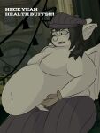 2025 3:4 alternate_version_at_source ambiguous_gender anthro belly belly_focus belly_overhang beret big_belly black_hair bottomwear breasts clothed clothing deadlock_(game) deep_navel dialogue digital_drawing_(artwork) digital_media_(artwork) english_text facial_piercing fat_arms featureless_breasts female_(lore) gargoyle gloves grey_body grey_sclera hair handwear hat headgear headwear hi_res holding_belly ivy_(deadlock) looking_at_belly looking_at_own_belly looking_at_self mateusaum medium_hair navel nose_piercing nose_ring obese obese_anthro open_bottomwear open_clothing open_mouth open_pants open_smile oversized_bottomwear oversized_clothing oversized_pants overweight overweight_anthro pants piercing portrait ring_piercing screencap screencap_background sharp_teeth smile solo talking_to_self teeth text three-quarter_portrait topless valve weight_conscious weight_gain wings