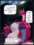 3:4 ambiguous_gender ambiguous_prey avian black_border blender_(artwork) blender_eevee_(artwork) border cuddling dialogue digital_media_(artwork) endosoma english_text european_mythology feral greek_mythology hi_res hydra male marvelouseyes multi_head mythology neck_bulge nuzzling onomatopoeia safe_vore soft_vore sound_effects squish text throat_play vore vore_obstruction
