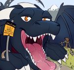  bodily_fluids bunsen dragon feral hi_res internal male male_pred membrane_(anatomy) membranous_wings mouth_shot open_mouth saliva scalie solo teeth throat tongue vore vraze western_dragon wings 