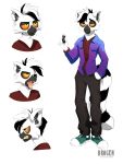  2020 3:4 angry anthro biped black_and_white bottomwear cigarrette clothed clothing digital_media_(artwork) eyebrows facial_expressions fluffy fluffy_tail footwear fully_clothed fur fur_pattern hair hi_res jacket legwear lemur lighter looking_at_viewer male male/male mammal mars_incorporated model_sheet monochrome neutral_expression open_mouth orange_eyes pants pockets primate shirt shoes short_ears short_hair simple_background smoking snickers standing strepsirrhine tailless_bunny taillessbunny teeth tongue toony topwear white_background white_body white_fur 