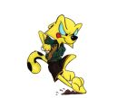 1998 anthro clothing dirt feeves fifa markings simple_background soccer soccer_uniform solo species_request sport sportswear spots spotted_markings spotted_tail tail tail_markings tongue tongue_out toony traditional_media_(artwork) uniform vix_(feeves) white_background world_cup