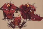 3:2 animal_genitalia arthropod blush carapace demon digging doom_of_mokhaiotl_(runescape) erection feral genital_slit genitals hi_res hooves horn insect jagex male mandibles mantis monster old_school_runescape orange_penis penis runescape shield solo spikes spikes_(anatomy) surprised tapering_penis toony vonepitaph