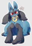  2020 3_toes ambiguous_gender anthro better_version_at_source big_eyes black_body black_fur black_inner_ear blue_body blue_ears blue_fur blue_tail blush chest_spike cute_fangs dark_pupils digital_media_(artwork) digitigrade featureless_crotch feet fluffy foreshortening front_view full-length_portrait fur grey_background hi_res hindpaw iris looking_at_viewer lucario multicolored_body multicolored_fur nintendo nude nyaswitchnya open_mouth outline pawpads paws pink_pawpads pink_tongue pivoted_ears pok&eacute;mon pok&eacute;mon_(species) portrait pupils red_eyes red_pupils signature simple_background sitting snout solo spikes spikes_(anatomy) toes tongue video_games yellow_body yellow_fur 