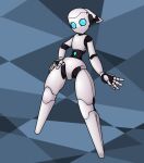  1girl autumnb0d3 blue_eyes commentary drossel_von_flugel english_commentary fireball_(series) hand_on_own_hip humanoid_robot joints no_mouth robot robot_girl robot_joints solo thighs 