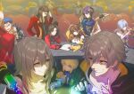  6+boys 6+girls absurdres ahoge alcohol amadisoto ancient_greek_clothes archer_(fate) archer_(honkai:_star_rail)_(fate) armor armored_boots artoria_pendragon_(fate) aventurine_(honkai:_star_rail) bare_shoulders bell black_gloves black_jacket black_pants black_ribbon black_shirt black_sweater blonde_hair blue_bow blue_bowtie blue_cape blue_dress blue_eyes blue_hair book boots bow bowtie braid braided_bun breasts brother_and_sister brown_eyes brown_hair burger caelus_(honkai:_star_rail) cape chair chinese_clothes choker closed_eyes closed_mouth clothing_cutout collarbone collared_shirt commentary_request cu_chulainn_(fate) cu_chulainn_(honkai:_star_rail)_(fate) cu_chulainn_(lancer)_(fate) cup dark-skinned_male dark_skin detached_sleeves dr._ratio's_book_(honkai:_star_rail) dr._ratio_(honkai:_star_rail) dress drinking_glass dual_persona earrings eating fate/stay_night fate/unlimited_blade_works fate_(series) feathered_wings fingerless_gloves floating_hair floor flower_knot food from_behind from_side fur-trimmed_jacket fur_trim gem gilgamesh_(fate) gilgamesh_(honkai:_star_rail)_(fate) gloves gold_earrings greco-roman_clothes green_eyes grey_hair hair_bell hair_between_eyes hair_bow hair_bun hair_ornament hair_ribbon halo halo_behind_head hand_on_own_face hand_on_own_head hand_on_own_hip hands_up head_wings highres holding holding_book holding_burger holding_cup holding_food holding_pencil honkai:_star_rail honkai_(series) hood hooded_jacket hoop_earrings indoors jacket jewelry juliet_sleeves large_breasts laurel_crown legs_on_table long_hair long_sleeves looking_at_another looking_at_object looking_down lord_el-melloi_ii low_ponytail multiple_boys multiple_girls necklace on_chair open_clothes open_jacket pants paper parted_bangs pencil pendant pillow ponytail puffy_sleeves purple_choker purple_dress purple_hair purple_sleeves red_eyes red_gem red_jacket ribbon rin's_pendant_(fate) robin_(honkai:_star_rail) saber_(fate) saber_(honkai:_star_rail)_(fate) shadow shirt short_hair short_sleeves shoulder_armor shoulder_cutout siblings sidelocks sleeveless sleeveless_shirt smile smug spiked_hair standing star_(symbol) star_choker stelle_(honkai:_star_rail) strapless strapless_dress striped_bow striped_bowtie striped_clothes sunday_(honkai:_star_rail) sushang_(honkai:_star_rail) sweatdrop sweater t-shirt table tassel teeth tohsaka_rin tohsaka_rin_(honkai:_star_rail) trailblazer_(honkai:_star_rail) twintails two-sided_fabric two-sided_jacket two-tone_dress v-shaped_eyebrows waver_velvet wavy_mouth white_dress white_gloves white_hair white_pants white_shirt wide_sleeves wine wings writing yellow_dress yellow_eyes yellow_jacket yellow_ribbon 