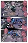anthro aquatic avian big_butt bird bodily_fluids butt bwomp chai_(lucidinbed) comic comic_panel drawer duo english_text exhausted gabsimmons_art hi_res huge_butt hyper hyper_butt inside male mammal onomatopoeia owl pinniped seal sleeping sound_effects tablet tablet_pen tail text tired tired_eyes