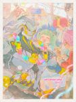  1girl 5boys absurdres banyue_(zenless_zone_zero) blue_eyes box closed_eyes closed_mouth clothed_robot clothes_around_waist commentary_request confetti dated drawing_(object) gift gift_box green_hair grey_hair grin happy_birthday hat highres holding holding_gift holding_orb holding_phone humanoid_robot looking_at_another multiple_boys open_mouth orb party_hat phone pink_hair robot robot_boy smile twintails vxiv4v white_hair zenless_zone_zero 