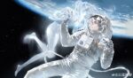  2boys absurdres alva_lorenz astronaut barefoot blue_eyes chinese_commentary commentary_request completely_nude earth_(planet) gloves hand_grab helmet highres identity_v long_hair looking_at_another luca_balsa male_focus multiple_boys no_genitals nude planet ponytail sanyazhao see-through_body space space_helmet spacesuit star_(sky) watermark weibo_username weibo_watermark white_hair yaoi zero_gravity 