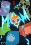  blue_eyes commentary_request drone electric_fan electricity grin highres iltuki lawnmower microwave no_humans phone pokemon pokemon_(creature) pokemon_focus refrigerator rotom rotom_(normal) simple_background smile teeth washing_machine 
