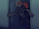 absurd_res air_bubble animal_genitalia anthro chillyphillix generation_5_pokemon genitals hi_res holding_breath male nintendo penis penis_tip pokemon pokemon_(species) puffed_cheeks sheath slim solo underwater water zeon_the_zoroark zoroark