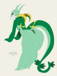 2022 3:4 4_fingers anthro anthrofied anus archived_source backsack balls biped butt claws darkened_anus digital_drawing_(artwork) digital_media_(artwork) feet femboy finger_claws fingers full-length_portrait generation_5_pokemon genitals glistening glistening_eyes green_balls green_body green_tail half-closed_eyes iris leaf_(anatomy) leaning leaning_forward local_cannibal looking_at_viewer male male_anthro markings mouth_closed multicolored_body narrowed_eyes nintendo nude nude_anthro nude_male perineum pokemon pokemon_(species) pokemorph portrait presenting presenting_anus presenting_hindquarters pupils raised_tail red_eyes serperior shaded simple_background simple_shading slit_pupils snout solo standing tail three-quarter_view unimpressed watermark white_body white_sclera wide_hips yellow_body yellow_markings