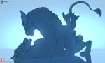 2023 4_ears 5:3 after_kiss ajax_ironbreaker anal anal_penetration anthro ball_slap balls blue_monochrome bodily_fluids charr digitigrade dominant duo felid from_front_position fur gangerr genitals guild_wars horn legs_around_partner legs_around_waist lying male male/male mammal mane missionary_position monochrome motion_lines multi_ear muscular muscular_anthro muscular_bottom muscular_dom muscular_male muscular_sub muscular_top on_back on_top patreon penetration penile penile_penetration penis_in_ass saliva saliva_string sex shaded shadow slap smile submissive tail tenaflux watermark