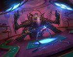4_arms absurd_res anthro armor artificer claws doll fajareka_setiawan gimbal_(magic:_the_gathering) gremlin hasbro hi_res lamp magic:_the_gathering male multi_arm multi_limb official_art proboscis_(anatomy) screwdriver solo tinkering tools trunk_(anatomy) wizards_of_the_coast workshop wrench
