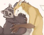 &lt;3 2020 anthro black_nose breast_fondling breast_grab breasts brown_body brown_fur canid canine claws duo embrace fangs female female/female fondling fox fur galette green_eyes grope hand_on_breast hand_on_head hi_res inari_(galette) love mammal one_eye_closed raccoon_dog red_eyes scar shigaraki_(galette) simple_background slightly_chubby smile tanuki yellow_body yellow_fur 