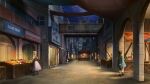  arch bridge crate faceless food game_asset karakara_2_(game) katou_taira market market_stall night non-web_source official_art outdoors pedestrian_bridge people self-datamine sign sky star_(sky) starry_sky variant_set vegetable wooden_box 