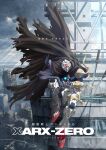  1boy absurdres black_cloak black_hair blue_eyes building character_request city cloak commentary_request copyright_name damaged day floating_cape gundam gundam_zero helmet heterochromia highres holding holding_unworn_helmet key_visual mecha_pilot_suit mobile_suit mobile_suit_gundam_rg_xarx-zero official_art on_mecha outdoors overcast pilot_helmet promotional_art ray_azumi ruins science_fiction short_hair sitting sky standing stato_(statoon) sunrise_(company) sword torn_cloak torn_clothes translation_request unworn_headwear unworn_helmet weapon yellow_eyes 