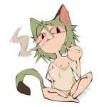 2026 :3 animal_ears animal_humanoid big_breasts blush blush_lines breasts cat_tail chainsmoker_cat chibi cigarette cleavage clothed clothing crossover digital_drawing_(artwork) digital_media_(artwork) dipstick_tail dirty dirty_clothing exhaling_smoke felid felid_humanoid feline feline_humanoid female female_humanoid full-length_portrait grey_hair hair hi_res holding_cigarette holding_object humanoid inner_ear_fluff mammal mammal_humanoid markings messy_hair neco-arc open_mouth open_smile oversized_clothing oversized_shirt oversized_topwear panties pink_sclera portrait pupils shirt short_hair sitting slit_pupils smile solo sryam stained_clothing tail tail_markings topwear tsukihime tuft type-moon underwear yaniko_satou