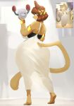 2026 anthro black_clothing black_topwear bracelet brown_body brown_eyebrows brown_fur brown_hair brown_tail clothing domestic_cat dress duo eyebrows eyelashes felid feline felis female female_anthro feonalt fur gameoverse glitch_productions gold_(metal) gold_bracelet gold_jewelry greek_clothing greek_toga hair hi_res jewelry kaboodle_(gameoverse) kit_bodega laurel_wreath machine magenta_eyes mammal portrait robot short_hair tail tan_body tan_fur tan_tail toga topwear translucent translucent_clothing white_clothing white_dress white_toga yellow_sclera