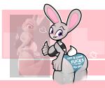 2026 absurd_res after_exercise anaroth anthro big_breasts big_butt biped blush bodily_fluids bra breasts bubble_butt butt cleavage cleavage_overflow clothed clothing disney female gesture hand_gesture hand_on_butt heart_symbol hi_res huge_butt human_fetish judy_hopps lagomorph leporid looking_at_viewer looking_back looking_back_at_viewer mammal musk ok-pace-9424 panties presenting presenting_hindquarters purple_eyes rabbit raised_tail redraw reference_image short_tail small_waist smile solo sports_bra sweat sweaty_breasts sweaty_butt sweaty_face tail text text_on_clothing text_on_underwear thick_thighs thumbs_up toony underwear zootopia