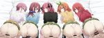  5boys 5girls all_fours anus asahiyama_high_school_uniform ass ass_focus bar_censor bed_sheet blank_eyes blue_cardigan blue_eyes breasts butterfly_hair_ornament cardigan cardigan_around_waist censored cleavage clothed_sex clothes_around_waist clothes_lift collared_shirt commentary_request commission cum cum_on_body cum_on_clothes doggystyle from_behind go-toubun_no_hanayome green_ribbon green_skirt group_sex hair_ornament hair_ribbon headphones headphones_around_neck hetero highres kyomuyurika long_hair long_sleeves looking_at_viewer looking_back medium_hair multiple_boys multiple_girls nakano_ichika nakano_itsuki nakano_miku nakano_nino nakano_yotsuba no_panties orange_hair orgy parted_lips penis pink_hair pleated_skirt pov pov_crotch quintuplets red_hair red_sweater_vest ribbon school_uniform sex sex_from_behind shirt short_hair short_sleeves siblings sisters skeb_commission skirt skirt_lift star_(symbol) star_hair_ornament sweater_vest vaginal white_shirt 