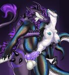 absurd_res anthro balls big_balls black_body black_scales boa_(snake) bodily_fluids breasts dragon duo female female_penetrated forked_tongue fur furred_dragon furred_scalie genital_fluids genitals glistening hi_res horn iridescent knot knotted_penis male male/female male_penetrating male_penetrating_female mythological_creature mythological_scalie mythology neck_tuft nipples penetration penis prismatic rainbow raised_leg reptile saltyserpent scales scalie sex snake spread_legs spreading standing standing_sex tongue tongue_out tuft vaginal vaginal_penetration
