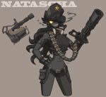  ambiguous_species anthro clothing female gatling_gun gun hat headgear headwear hi_res machine_gun minigun natascha_(tf2) notyoursagittarius ranged_weapon sharp_teeth simple_background smoke team_fortress_2 teeth valve video_games weapon 