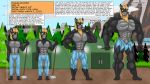  16:9 2020 anthro august clothing damian_rhodes english_text equid equine growth hi_res hoe horse male mammal military_base muscle_growth muscular muscular_anthro muscular_male skyblue2005 solo text tools torn_clothing transformation widescreen 