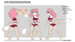  16:9 2020 4_toes 5_fingers anthro breasts digital_media_(artwork) domestic_cat english_text eyebrows eyelashes felid feline felis female fingers hair longdanger mammal model_sheet pink_hair solo text toes widescreen 